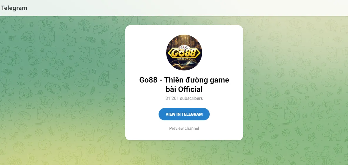 Kênh liên hệ telegram của go88